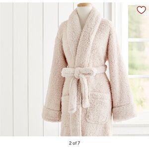 Pottery Barn Teddy Bear Robe blush color small medium worn twice!